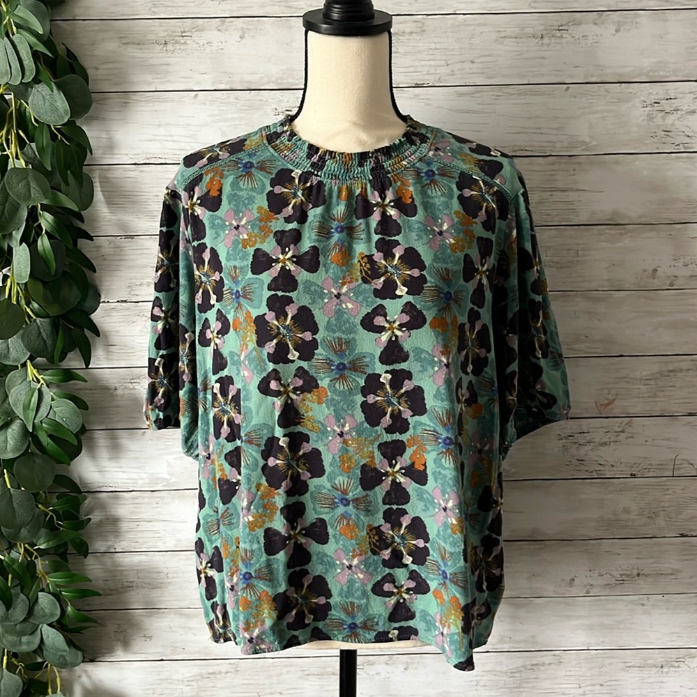 Watercolor, Floral Blouse